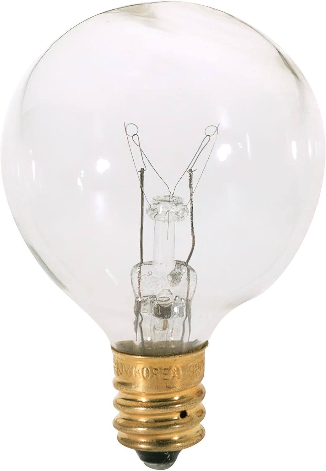 Satco S3847 120V Candelabra Base 40-Watt G12.5 Light Bulb, Clear, 1 Count (Pack of 1)