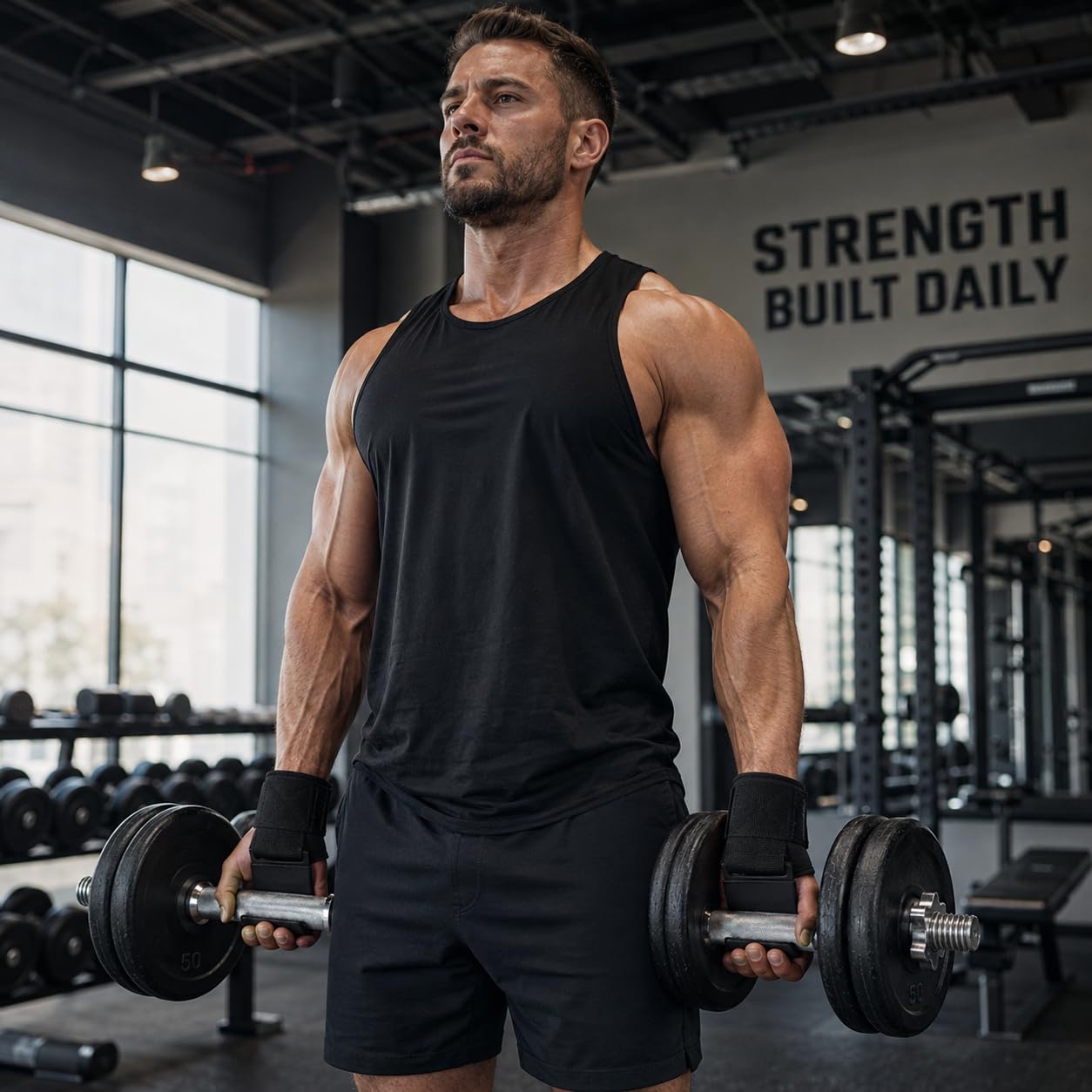 BLACKROX Zughaken Krafttraining Powerlifter V1 Vergleichssieger 2026 Zughilfen Fitness Bodybuilding 2 Stück Gym Metallhaken Gewichtheben handgelenkbandage gepolstertem Kraftsport schwere Gewichte