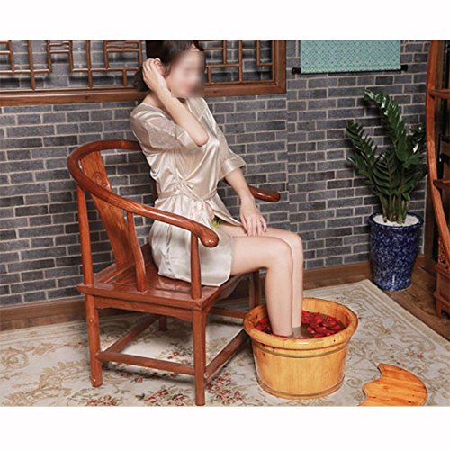 Spa para pies con masaje y burbujas de madera sólida miniatura 5