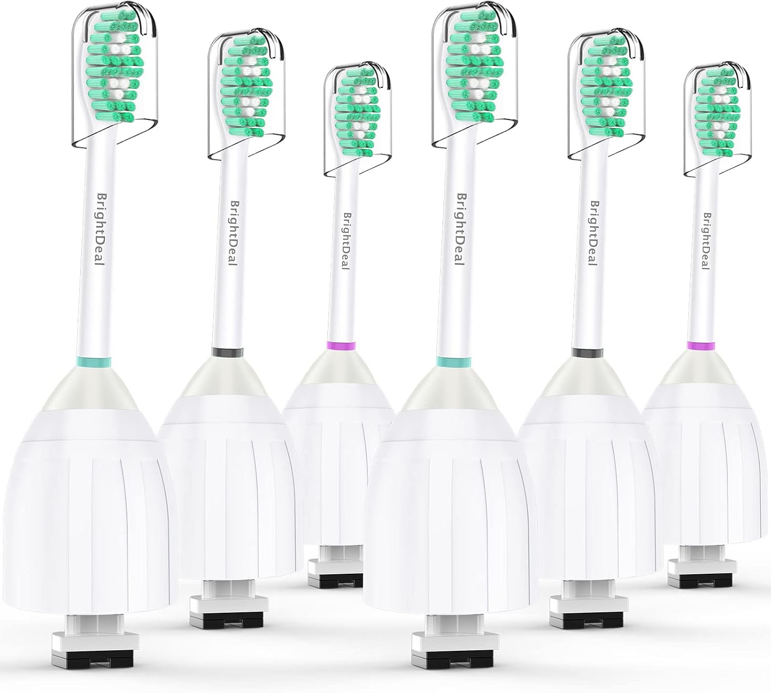 BrightDeal Toothbrush Heads for Philips Sonicare Essence Elite Advance Xtreme CleanCare E-Series Electric Sonic Screw-on Brush Replacement HX7022/66 HX7023 HX7001 with Cap, 6 Pack