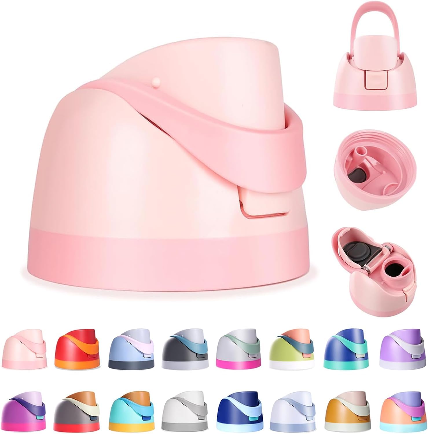 Replacement Lid for Owala, Compatible with Owala Cup 16oz 24oz 32oz 40oz, One Button Water Bottle Top Lid Replacement Accessory, Leakproof, BPA-Free, Pink-image-10