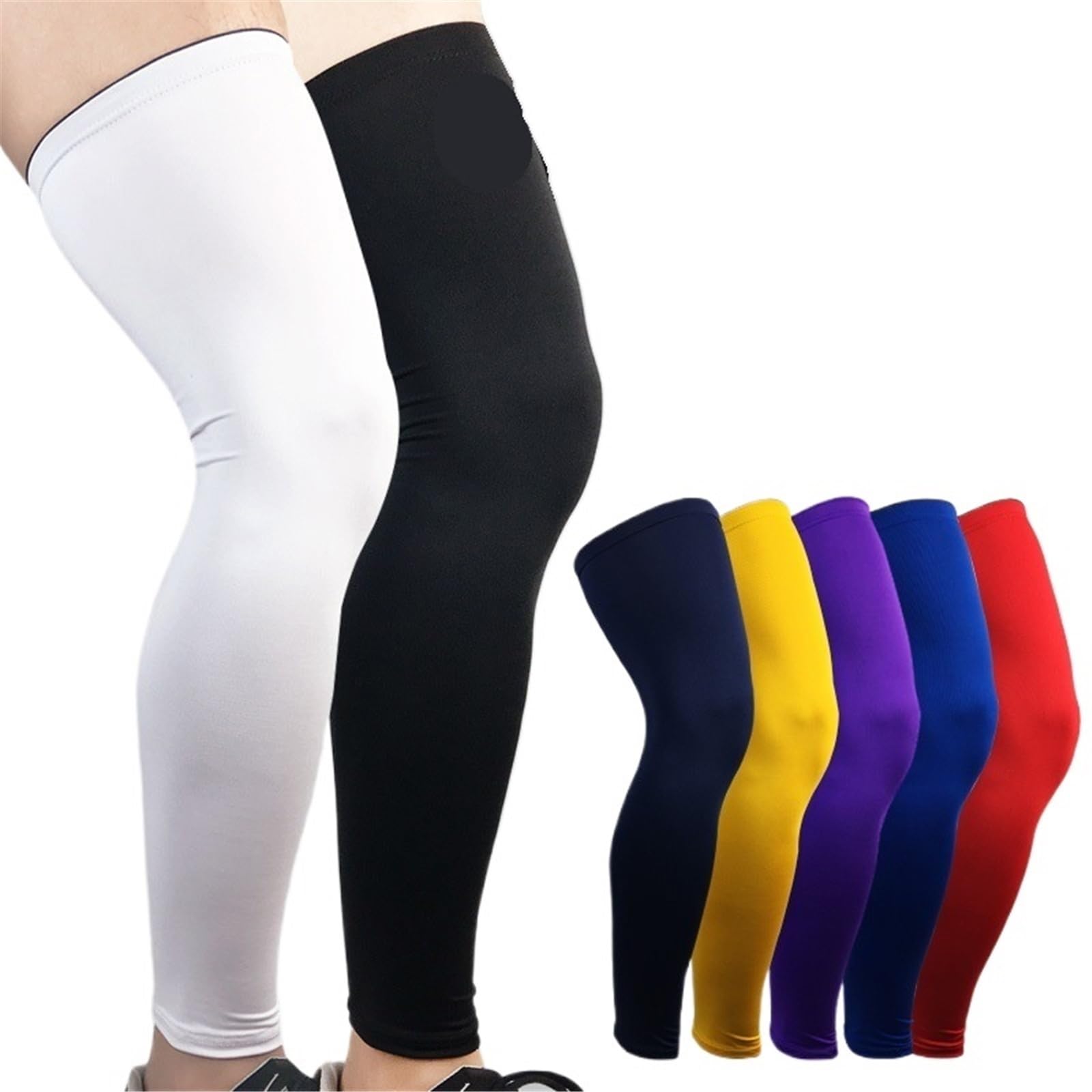 Pantorrilleras Compresion Mangas de compresión for piernas, Fitness, Gimnasio, Deportes, Rodilleras, Calentadores de piernas for fútbol, ​​Ciclismo, Baloncesto y Exteriores.(Black,XXL)