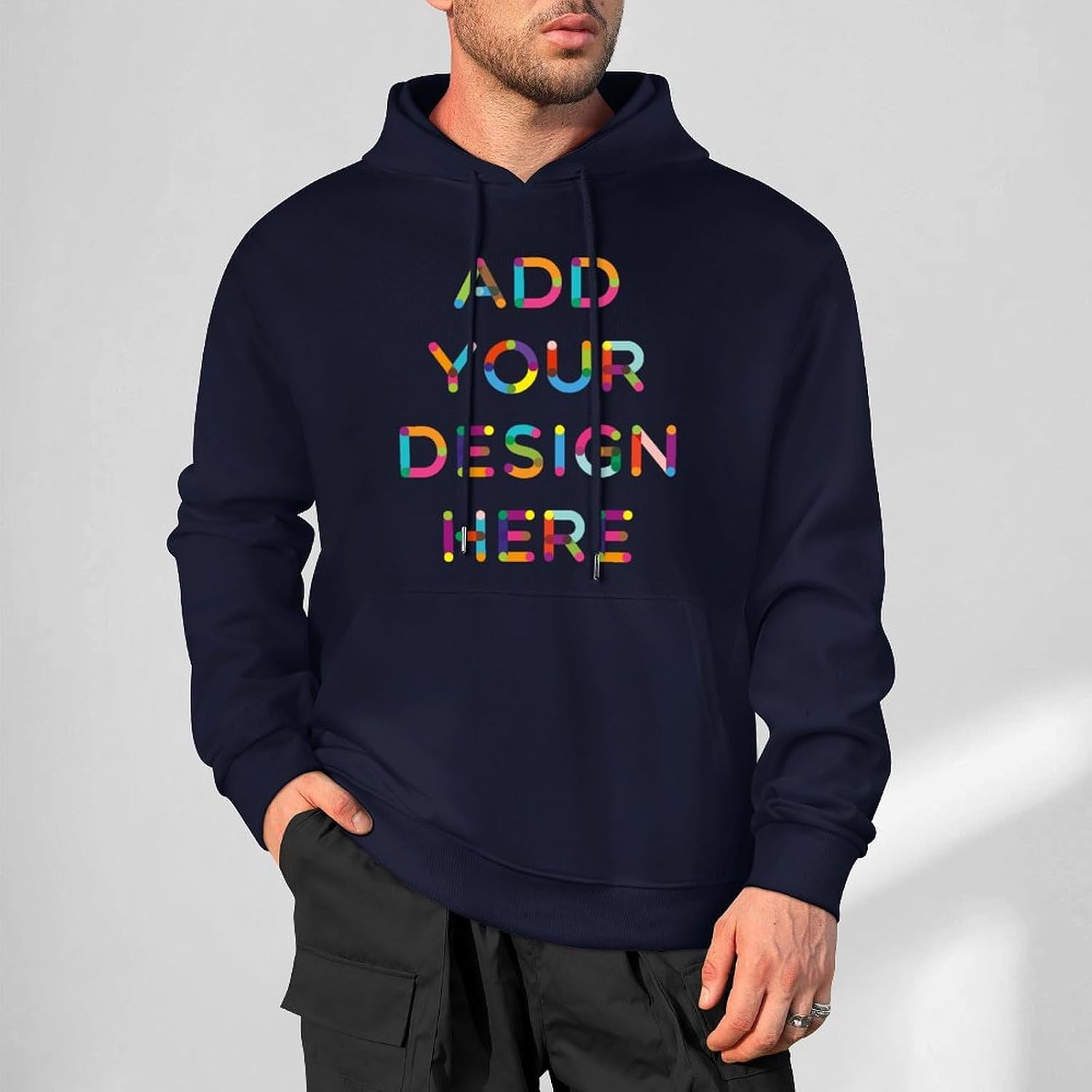 Custom Adult Male Man Boys Pure Cotton Hooded Sweater Add Your Own Image and Text Design Personalized Birthday Gifts for Boyfriend Husband