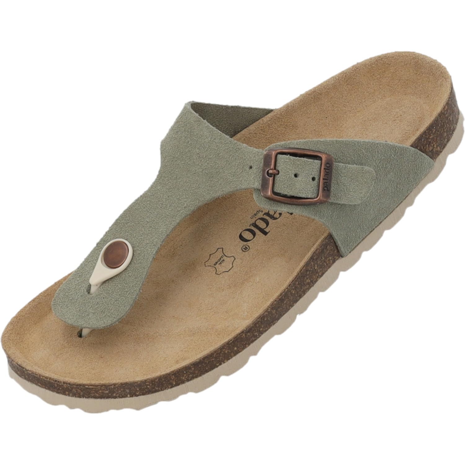 Palado Zehentrenner Damen Kos Suede Premium Leather - gefertigt aus Veloursleder - Made in Spain - EVA-Sohle - Weichfußbettung -