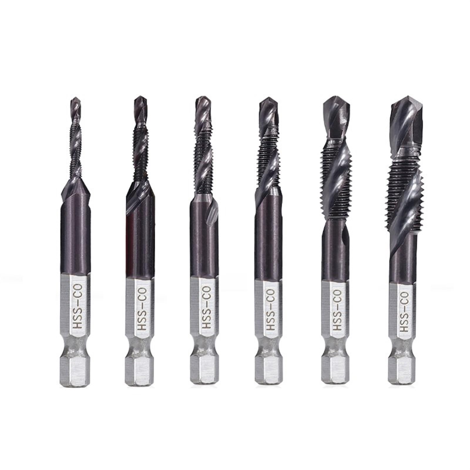 Juego de brocas roscadoras, Juego de brocas for roscar rosca recubiertas VAPO HSS métrico, vástago hexagonal M3-M12 1/4(M12)