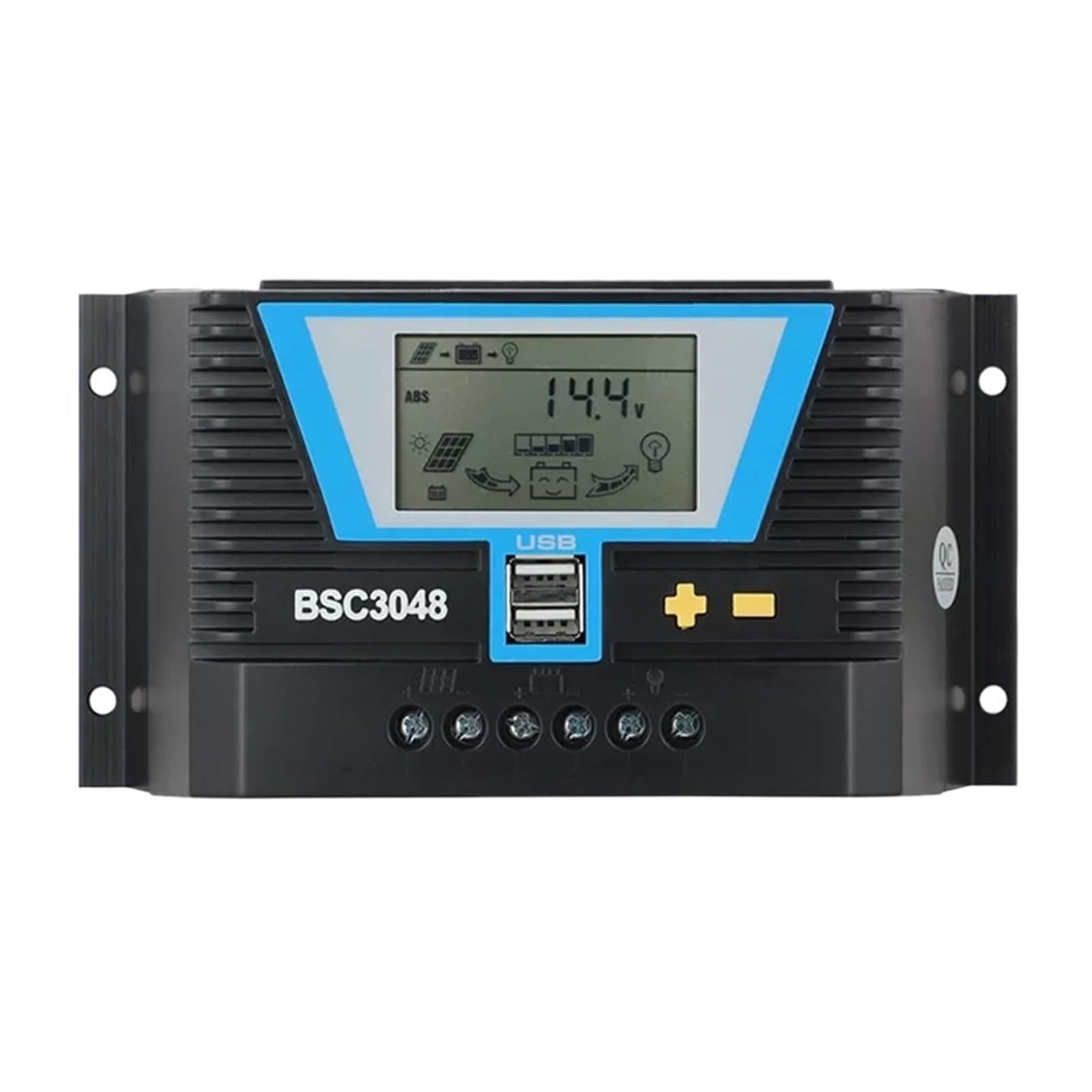 Regolatore Solare 20A 30A 60A 80A 12V/24V O 12V 24V 36V 48V Batteria Al Litio Di Luce Controllo Doppio Orario E USB(BSC2024(20A))