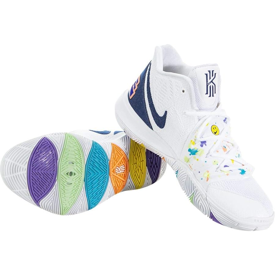 kyrie 5 white deep royal blue