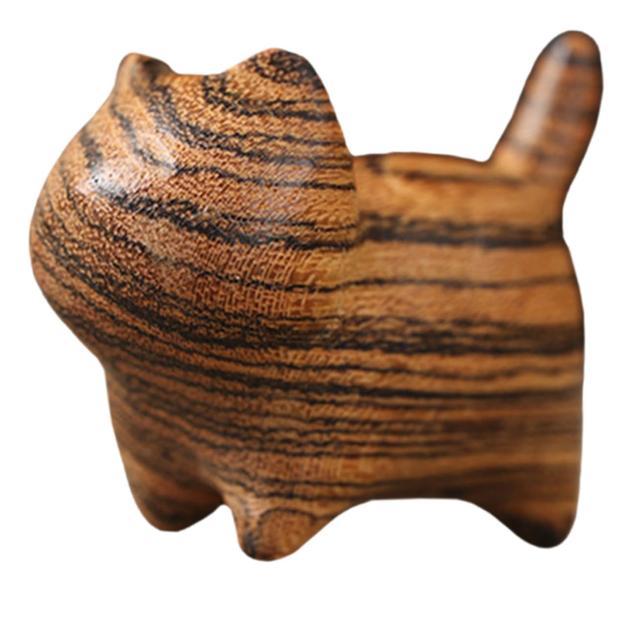 Cabilock 5 Piezas Adorno de Gato Tsundere Juguete leñoso Decoraciones de la casa para el hogar decoración Modelos Gato de Madera Decorativo Escultura Que cuida Gatos Gatito