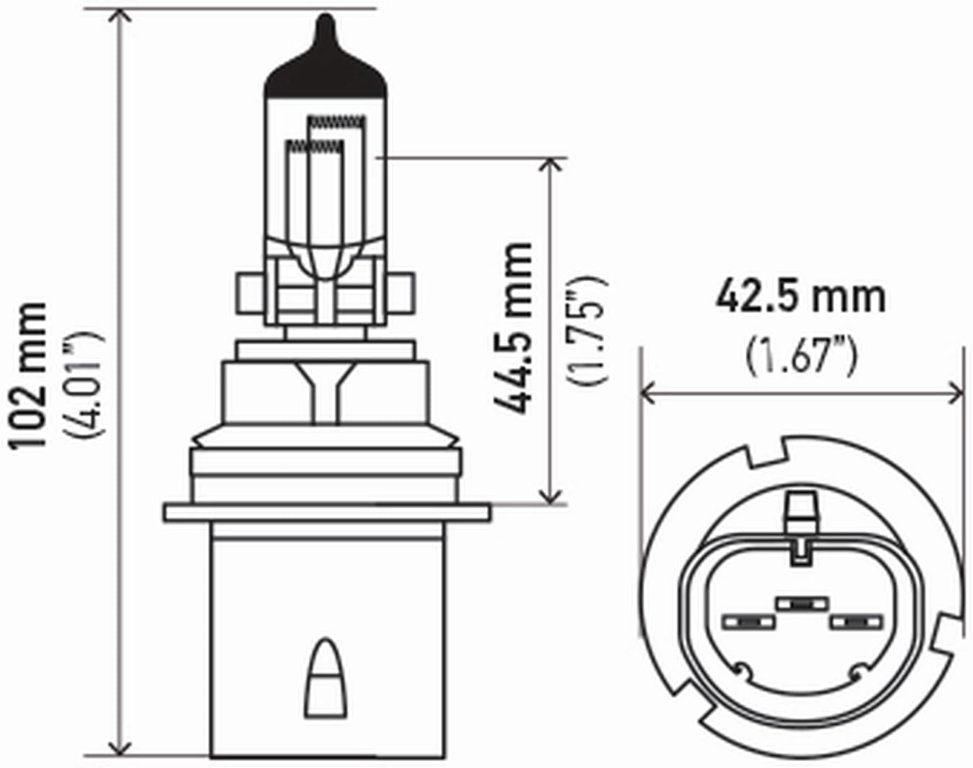 HELLA 9004 2.0TB Twin Blister Kit High Performance Bulb, 12V, 65/45W, 2 Pack