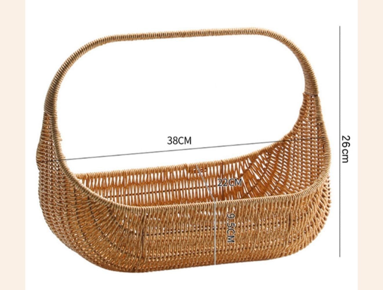 Joxoilsoバスケット 雑貨かご 収納カゴ フルーツバスケット ピクニックバスケット おしゃれ 田園風 持ち手付き 小物入れ 手