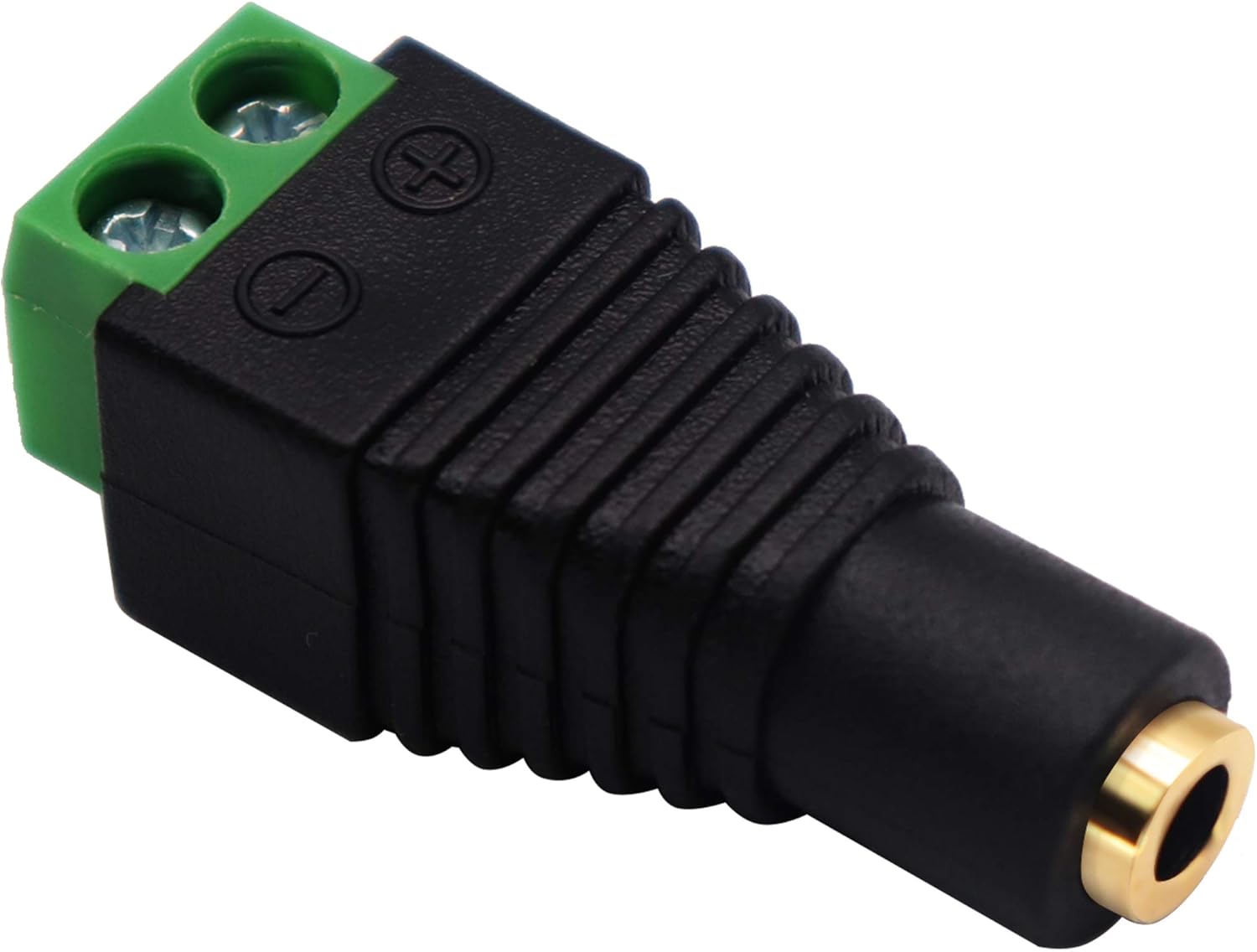 3.5mm Screw Terminal Gold Plated 3.5mm (1/8") TS Mono Female to 2 Pin Female Screw Terminal AUX Headphone Balun Solderless Converter Adapter (5-Pack)