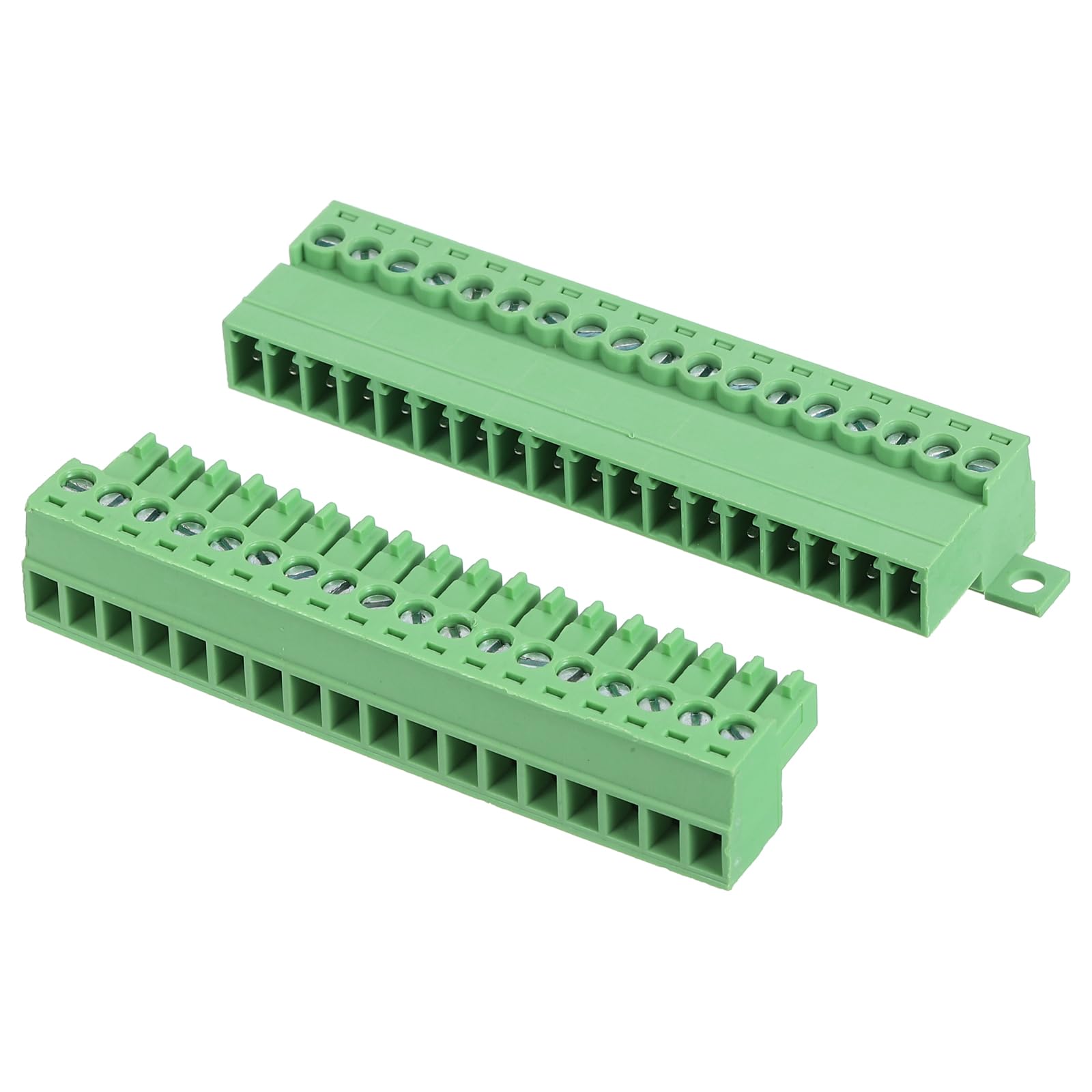 sourcing map Connecteur de bornier à vis à 18 broches, pas de 3,5 mm, mâle et femelle, connecteur à vis 300 V 8 A, connecteur de bornier vert pour projet électronique domestique