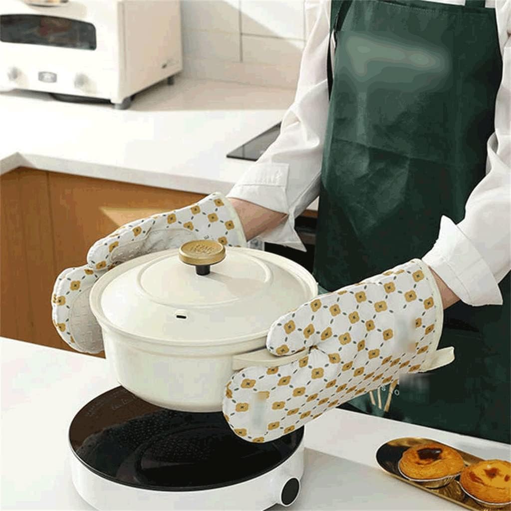 1 Pair Heat Resistant Oven Mitts Baking Non-Slip Kitchen Gloves Unisex