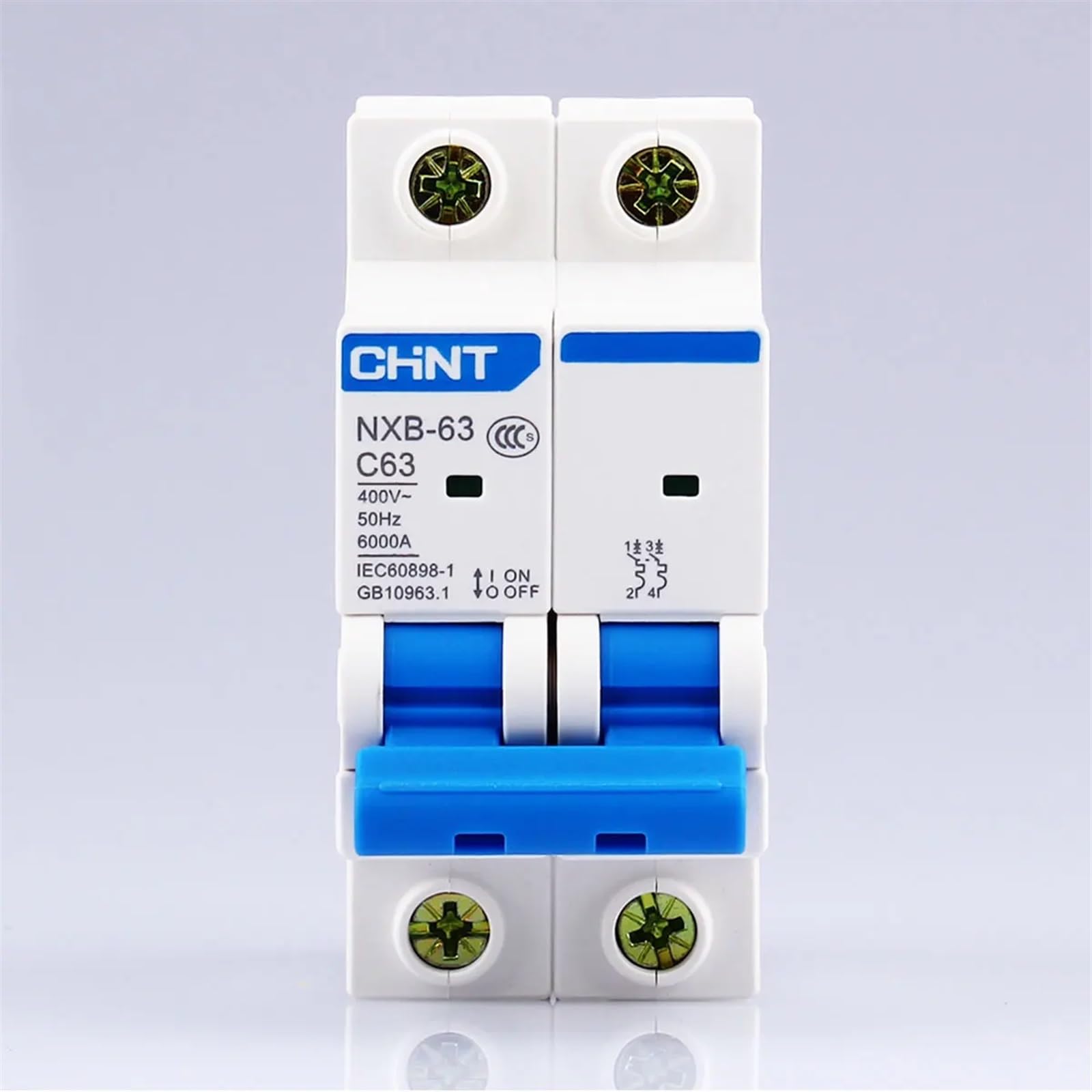 Disjoncteur Miniature NXB-63 2P AC, Courbe C, 400 V, 10 A, 16 A, 20 A, 25 A, 32 A, 40 A, 63 A, Rail DIN DZ47(20a)