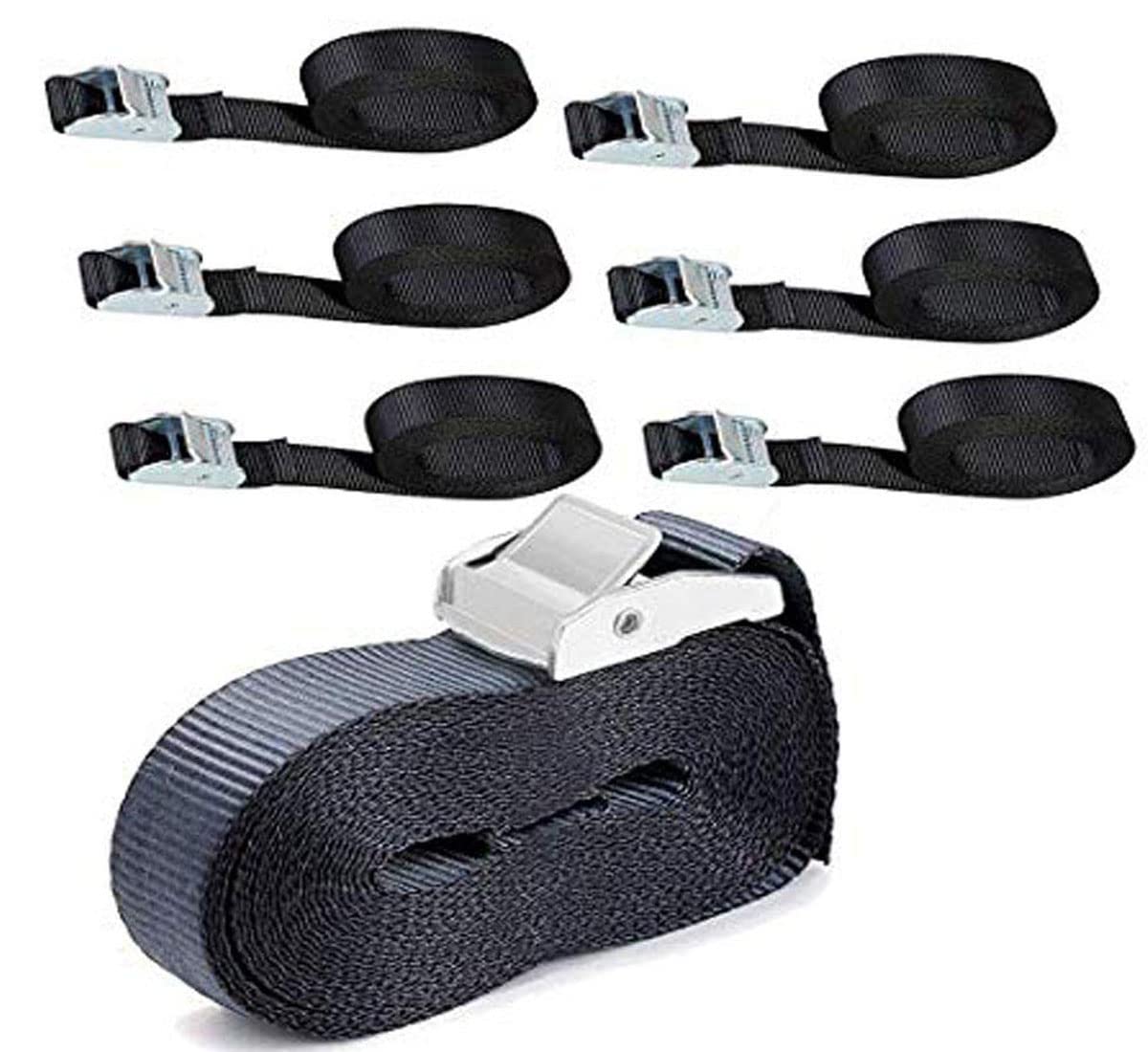 DIY CraftsPack of 10 Pcs, 5 Meter, Tie Down Strap Strong Ratchet Belt Luggage Bag Cargo Lashing with Metal Buckle Tape Rope Tied Pul (Pack of 10 Pcs, 5 Meter)