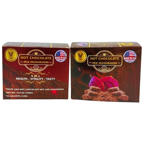 Miniatura 2 de VM Hongos de mezcla de chocolate caliente. Reishi con cacao de cacao. Mezcla 5 en 1 Ganoderma Lucidum natural de hongos con cacao orgánico