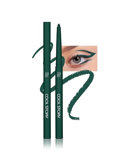 Dark Green Eyeliner Pencil, Emerald Green, Retractable