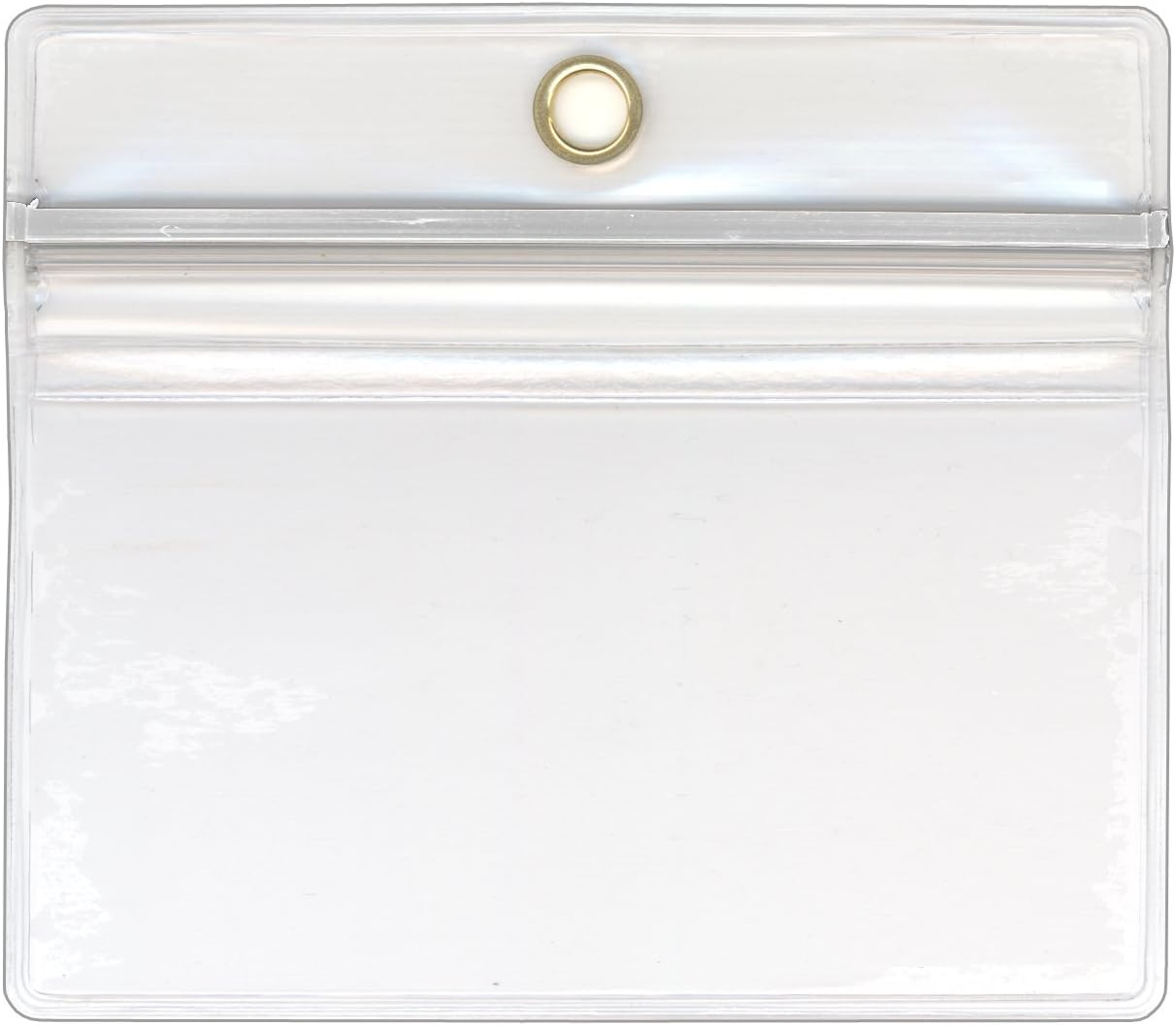 StoreSMART - 50 Pack - ID/Badge Holder - Zipper and Metal Grommet - Clear Plastic - Open Long Horizontal - R1634ZIPL-50