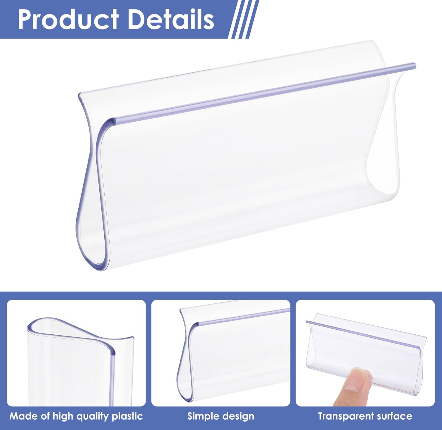 2PCS Shade Pulls for Roller Shades, Plastic Roller Hem Grip Pull Down Shades Blinds for Windows Home Car Rolling Curtain Accessories (Clear)