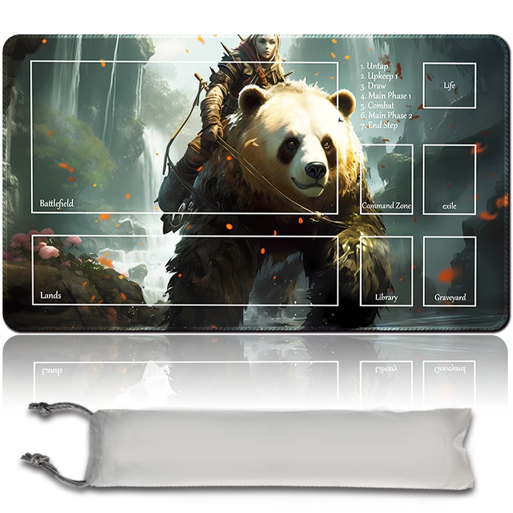 Board Game MTG Playmat Free Waterproof Bag, Sewn Edges,Card Enthusiasts TCG Playmat Mouse Pad MTG Game Mats With Zones (Original Playmat) (With Zone,Shanghai-GP)