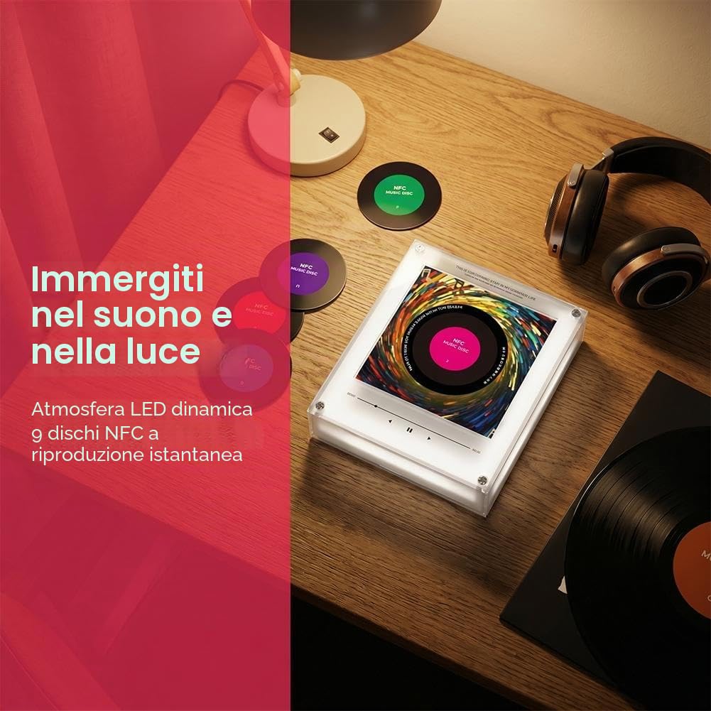 Magnete per frigorifero magnetico NFC a induzione con altoparlante cantante, confezione da 9 magneti personalizzati per frigorifero con musica, adesivi sonori programmabili intelligenti, riproduce la