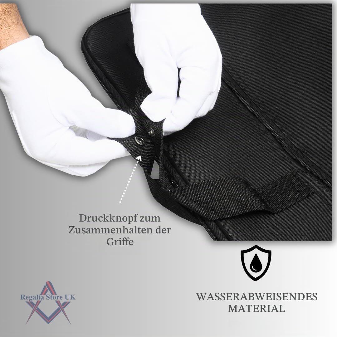 Regalia Store Premium Freimaurer-Regalia-Hülle, weich, leicht, wasserdichtes Cordura-Material, Schwarz, 43,2 x 50,8 cm