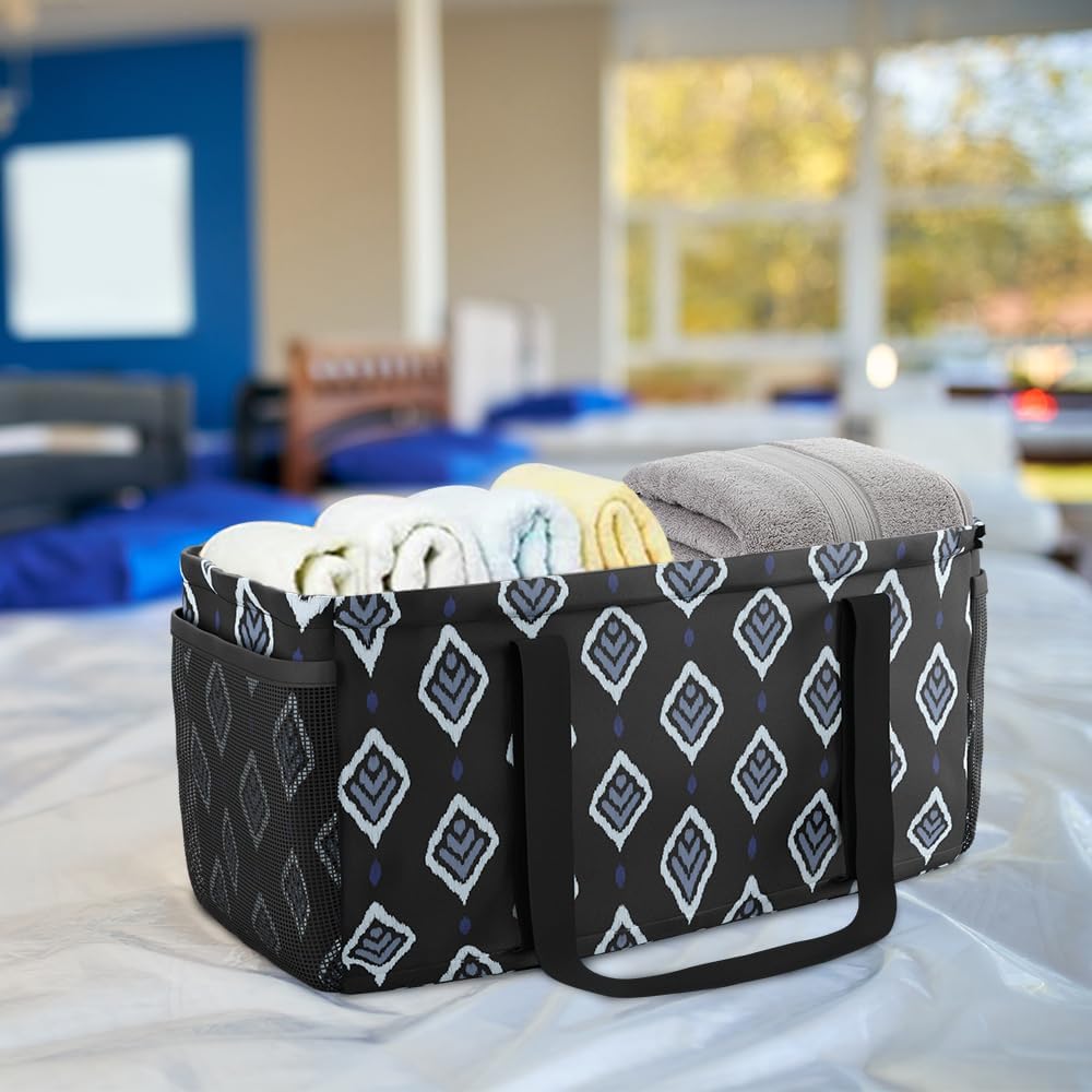 Covers & All Extra Large Utility Tote Bag with Wireframe, Collapsible Reusable Shopping Grocery Bag, Mesh Pockets & Velcro