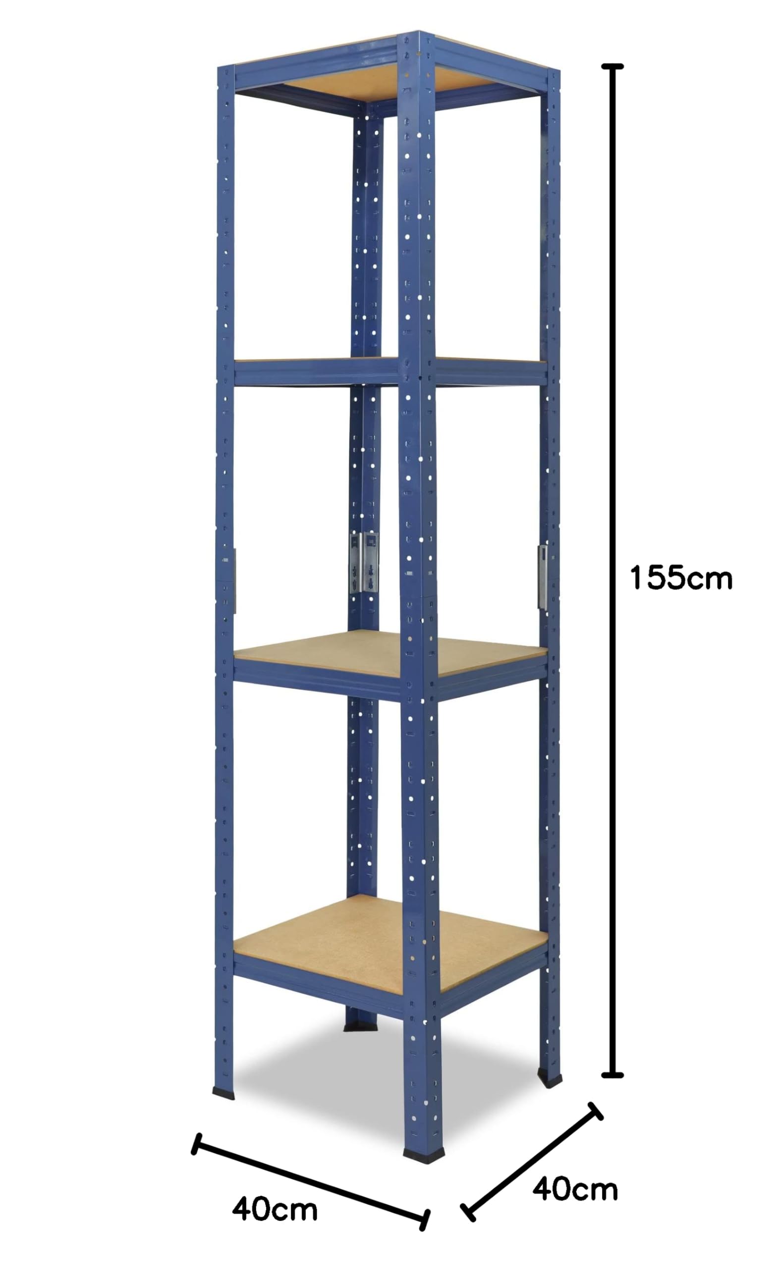 shelfplaza Home 155x40x40 cm Estantería Pesada en Azul pacífica con 4 baldas y 175 kg de Capacidad de Carga por balda