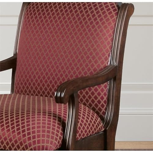 Comfort Pointe Red Safari Magenta Wood Arm Chair In Walnut Finish #TOP6