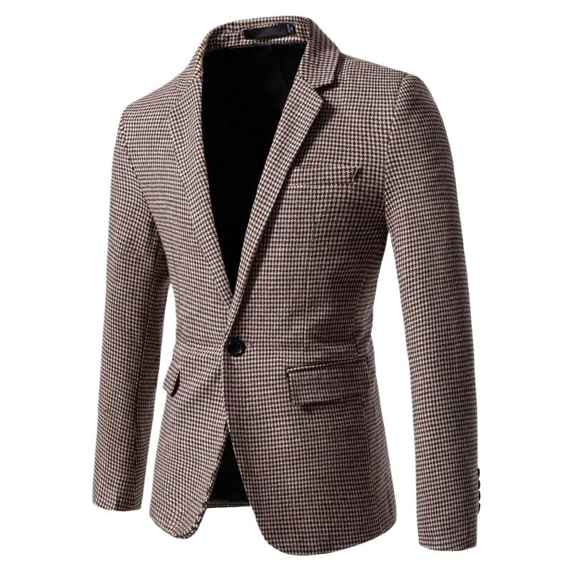 Business Casual Men's Suit Plaid