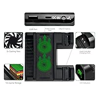 Vista 2 de Soporte de refrigeración para Xbox OneOne SOne X, estación de carga vertical CTPOWER con 2 baterías de 600 mAh, almacenamiento de juegos, estación