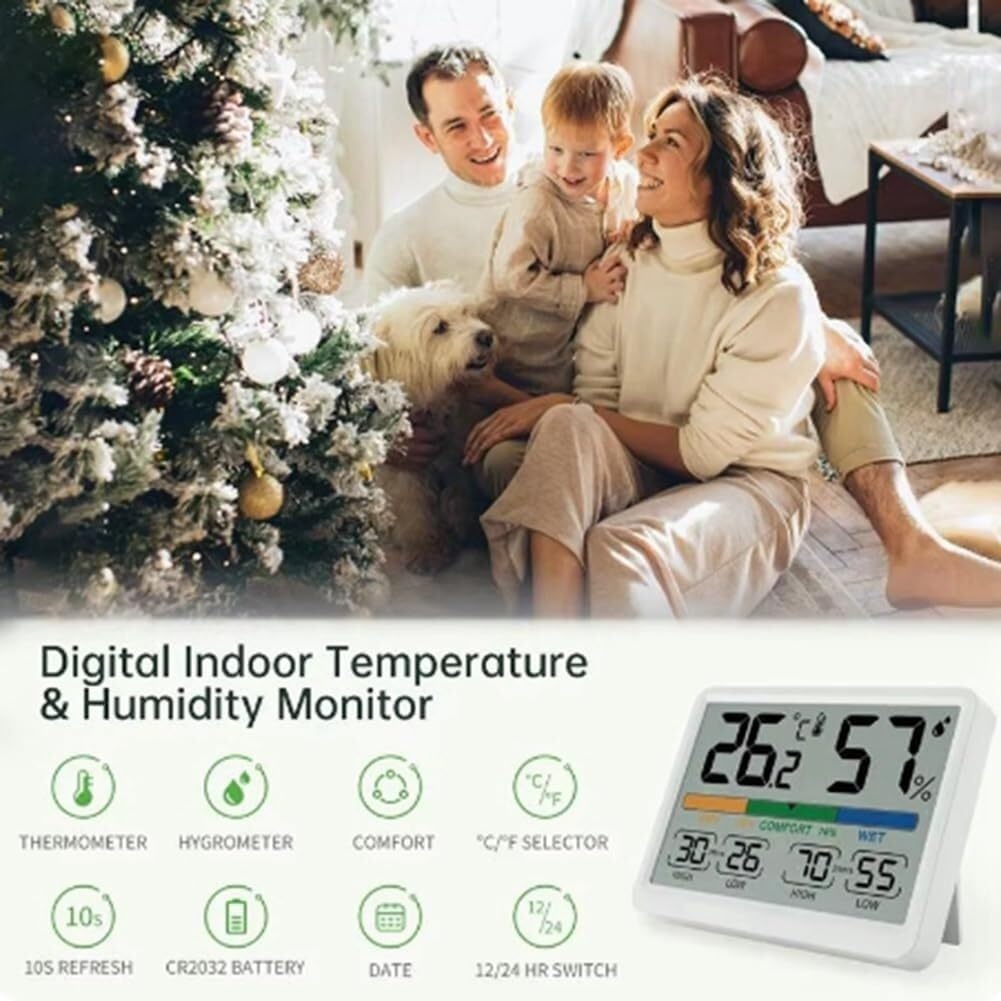 Thermometer & Hygrometer Indoor Household Electronic Temperature & Humidity Visual Measuring Instrument