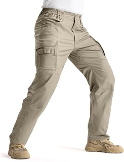 Cargo Pants for Men with 9 Pockets Tactical Pants Men's Work Pants Construction Ripstop Hiking Pants for Men