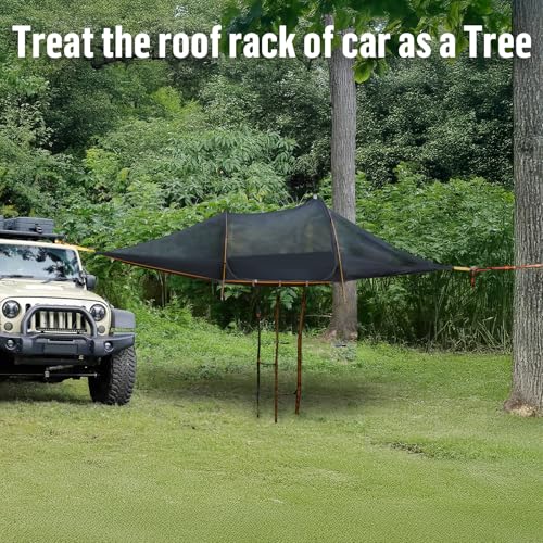 Image of Night Cat Triangle Hammocks 2-Persons: Lay Flat 3 Point Hammock Tent with Bug Net Rainfly 13ft 440 LBS