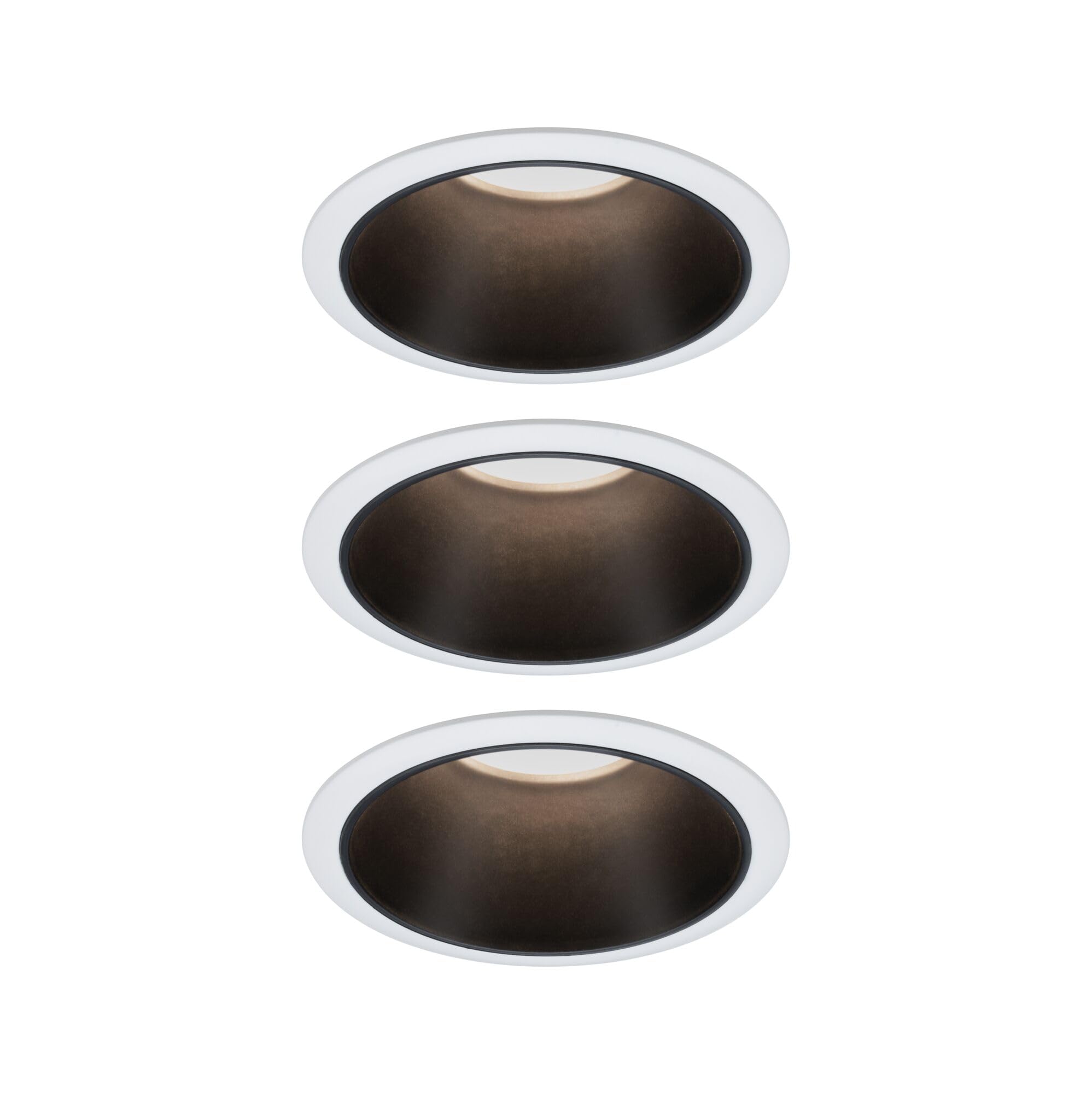 Paulmann 93402 LED Einbauleuchte Cole rund incl 3x6,5W dimmbar Einbaustrahler Weiß, Schwarz matt Einbaulampe Kunststoff, Alu Zink Deckenspot 2700K