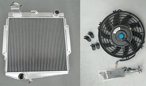 Radiador y ventilador de aluminio para Datsun Roadster Fairlady Sports 2000 SRL311 / SR311 1966-1970