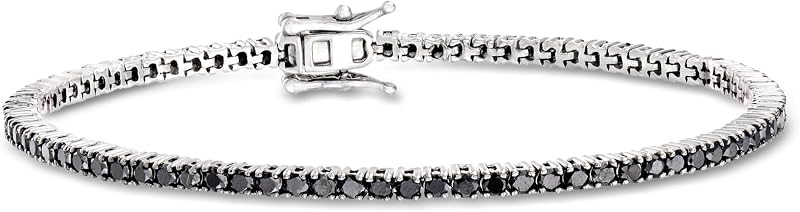 Ross-Simons 3.00 ct. t.w. Black Diamond Tennis Bracelet in Sterling Silver