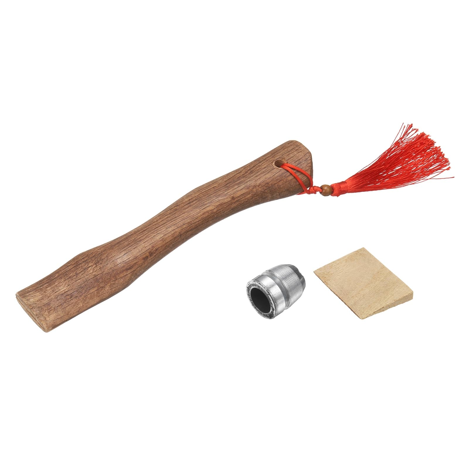 sourcing map Wood Axe Handle Replacement 10.2" Universal Hickory Hatchet Handles with Wooden and Round Wedges for Camping Garden Axe