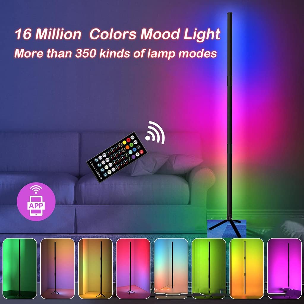 Amazon.co.jp : アプリコントロール付きLEDコーナーフロアランプ、RGB