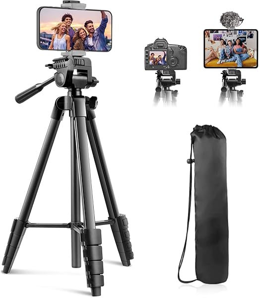 Sensyne 64" Camera Tripod Stand, Versatile Phone & iPad Tripod with Wireless Remote and 2-in-1 Phone Holder for Selfie/Video Recording/Photo/Live Stream/Vlog