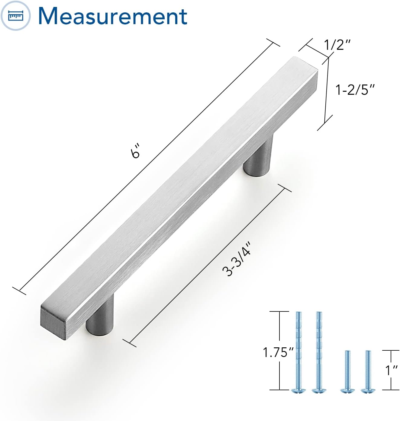 Ravinte Brushed Nickel Cabinet Handles 30 Pack 3-3/4 inch Satin Nickel Square Cabinet Pulls Silver Hardware for Kitchen Cabinets 6 inch Overall Length Stainless Steel Drawer Pulls