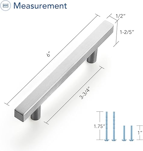 Miniatura 3 de Ravinte Paquete de 30 manijas de gabinete de níquel cepillado cuadradas de níquel satinado de 3-34 pulgadas, herrajes plateados para armarios de