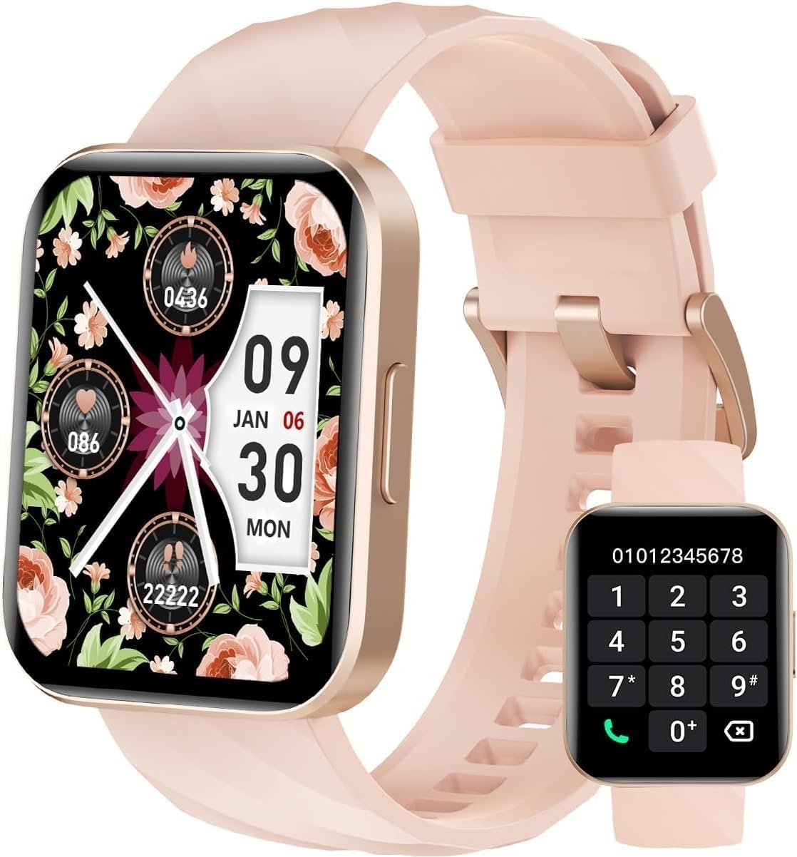 Dakofied Smartwatch Donna Chiamate Bluetooth Orologio Contapassi Cardiofrequenzimetro da Polso Saturimetro Orologio Fitness Smart Watch Notifice WhatsApp Impermeabile IP68 per Android iOS Rosa