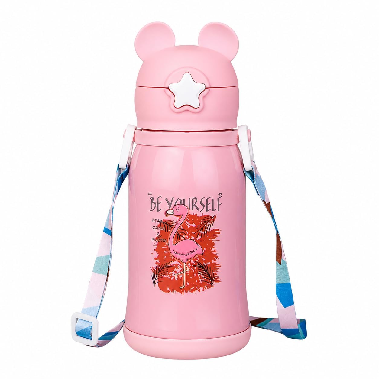 Kids Water Bottle with Straw Leak Proof Flip, BPA Free 500 ml