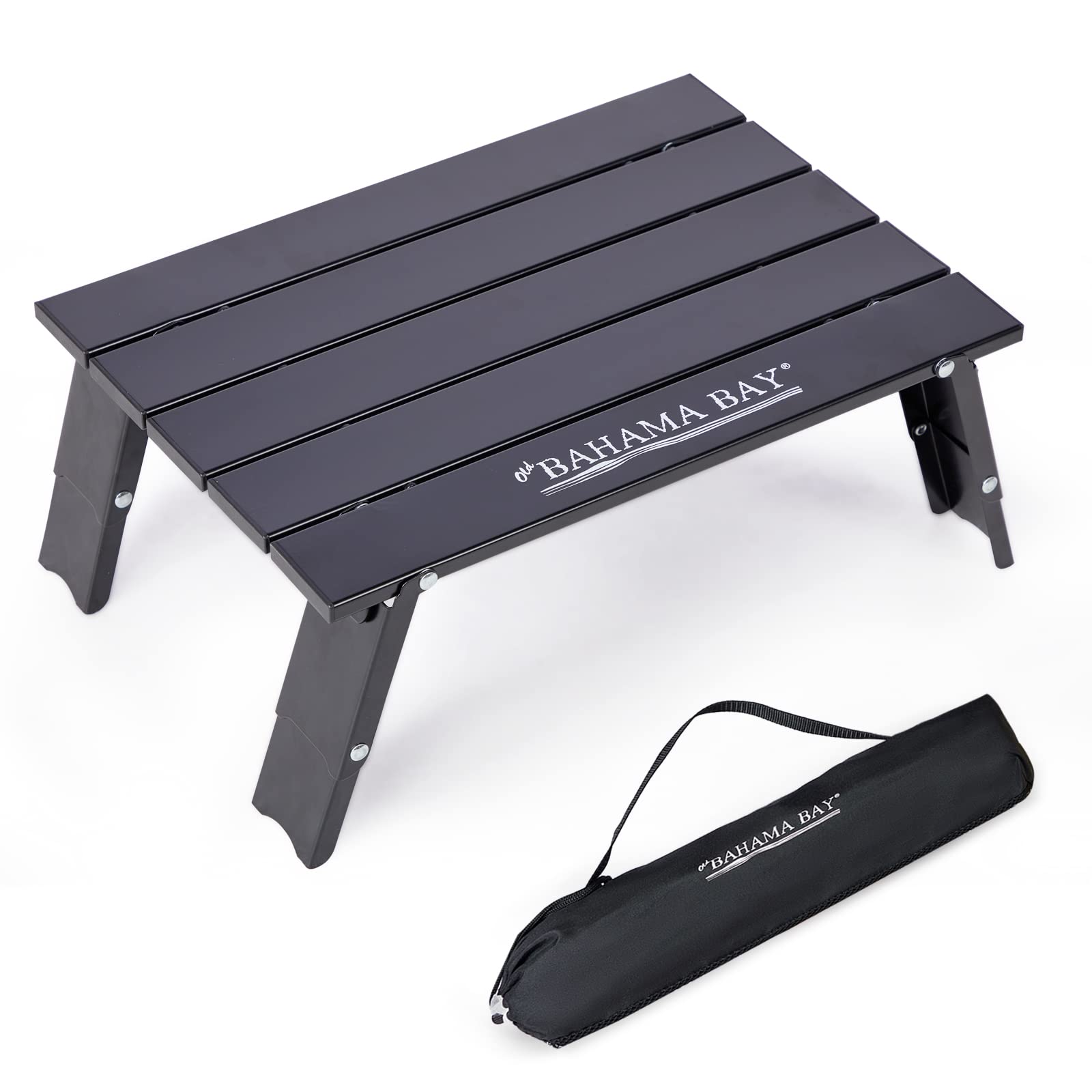 Old Bahama Bay Ultralight Aluminum Mini Table, 66lbs/30kg Weight Capacity, Foldable Small Beach Table with Retractable Legs,Suitable for Picnic Camping Outdoor Hiking