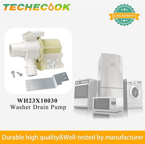 Miniatura 7 de Bomba de drenaje para lavadora WH23X10030 WH23X10013 de Techecook - Compatible con lavadora Hotpoint GE WH23X10013 WH23X0081 WH23X0091 WH23X0092