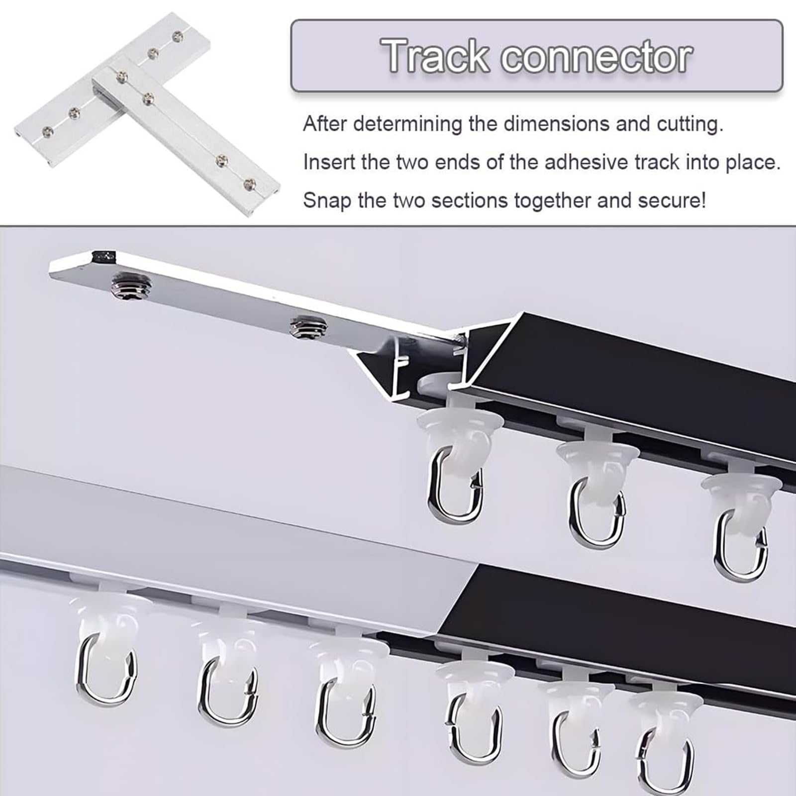 Binario per tenda da soffitto, ultra sottile, a forma di V, per soluzioni discrete e moderne per casa e ufficio