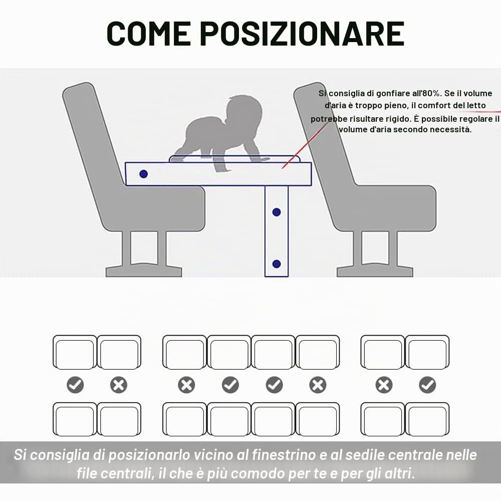Lettino gonfiabile per i viaggio dei bambini, letto da viaggio, adatto per la maggior parte delle economie