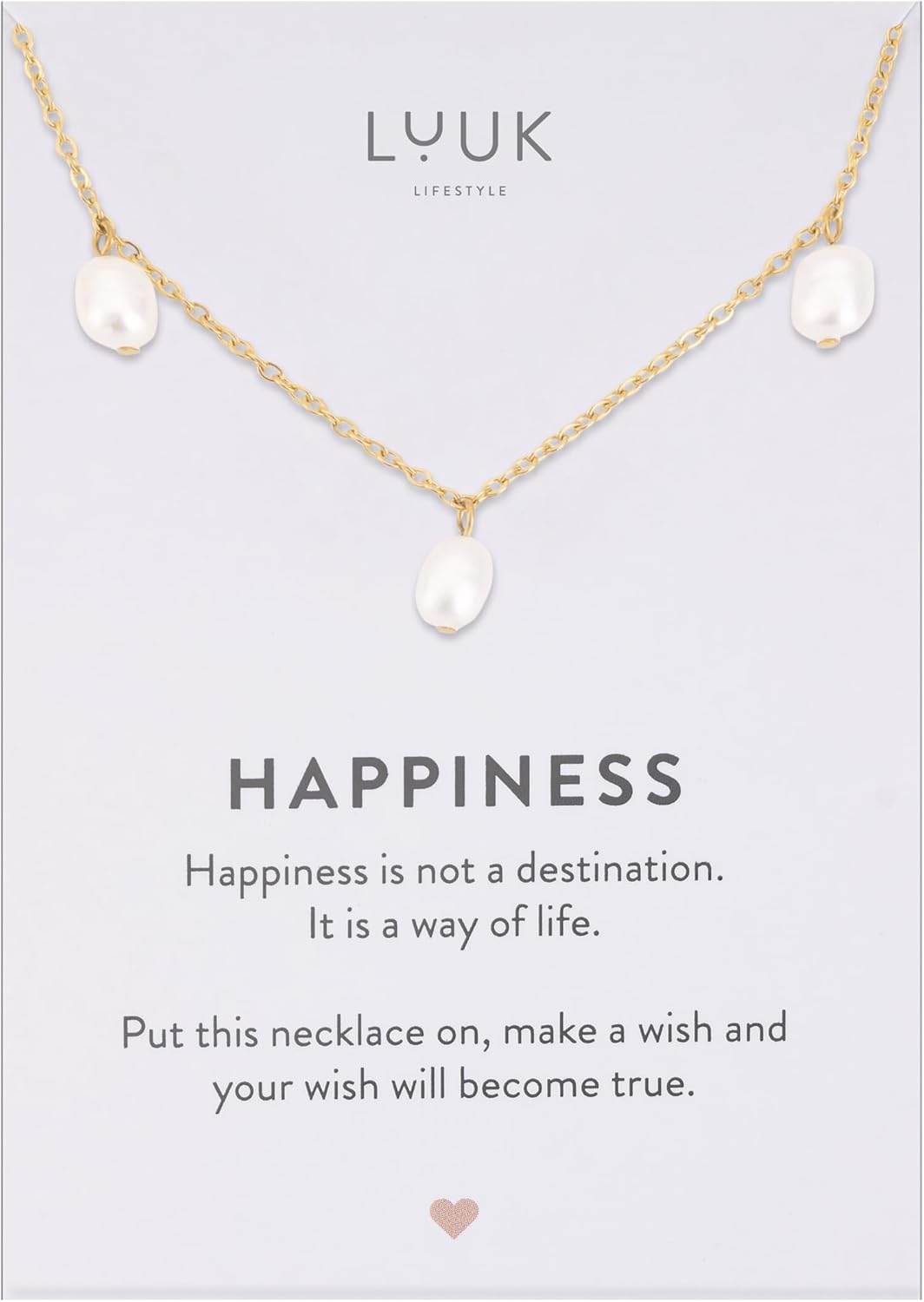 LUUK LIFESTYLE Cute Pendant Necklaces for Women, Modern, Dainty, Minimalist, 19 inch Adjustable, Waterproof, Non-Tarnish, Pearls|Hearts|Love, Gift Ideas for her, Stainless steel, Silver|Gold|Rose Gold
