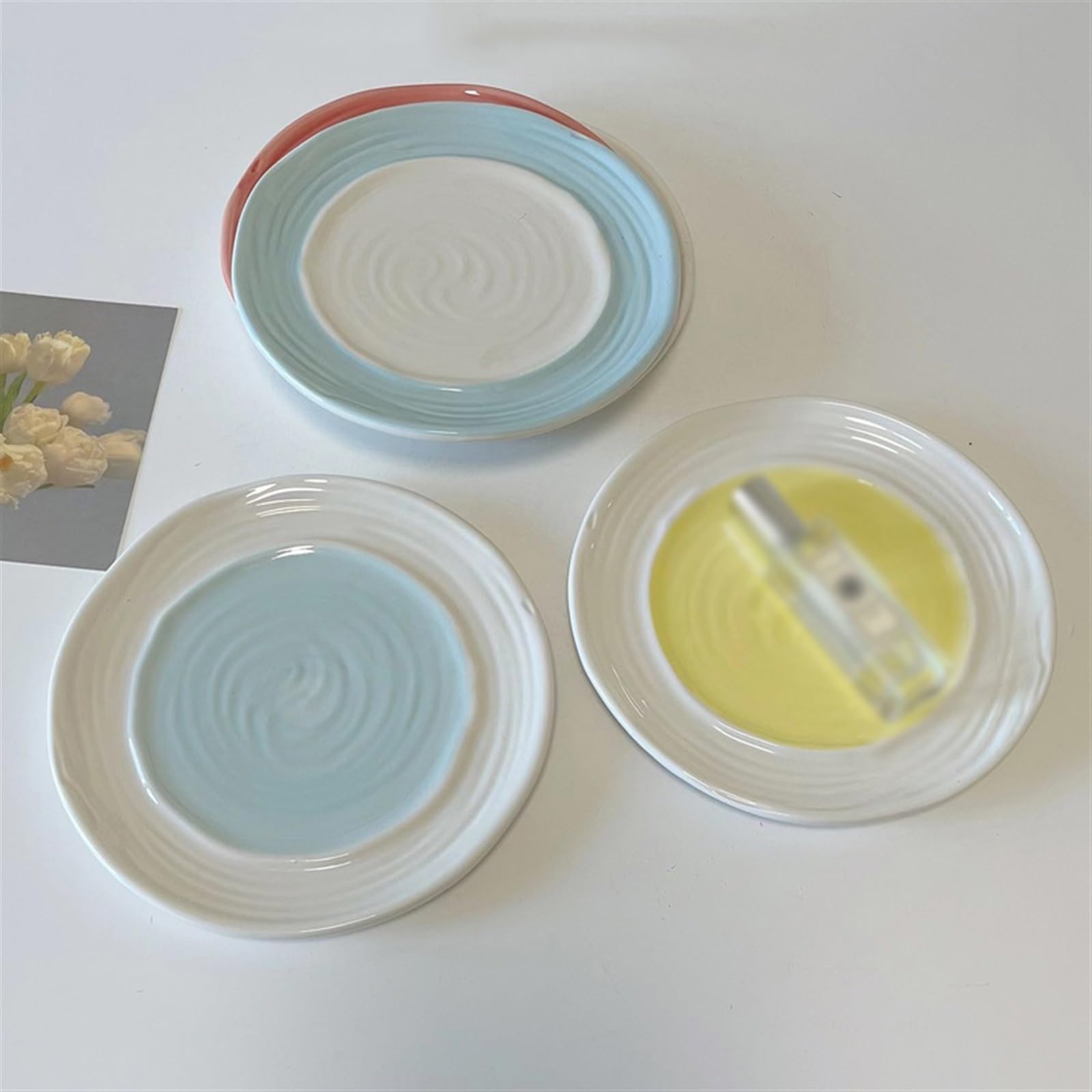 Talerze Obiadowe Ceramiczny Talerz Obiadowy Talerz Dwukolorowy Domowa Kuchnia Restauracja Talerz Deserowy Okrągły Talerz Sałatkowy Talerz Śniadaniowy Płaski Talerz Na Zimne DaniaC
